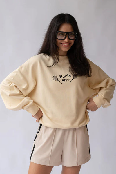 French Tennis Sweatshirt - Blonde Wood