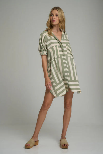 Dali Shirt Dress - Pesto/Cashmere