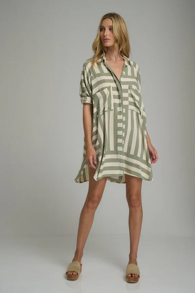 Dali Shirt Dress - Pesto/Cashmere