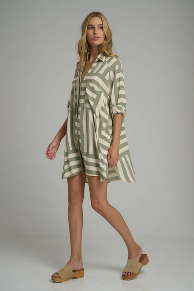 Dali Shirt Dress - Pesto/Cashmere