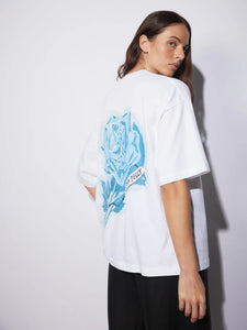 Blue Roses Tee - White