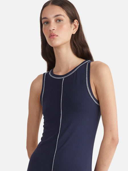 Winona Bodycon Dress - Navy/White