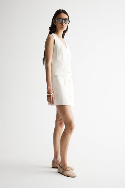 Ira Ivory Sleeveless Blazer Dress