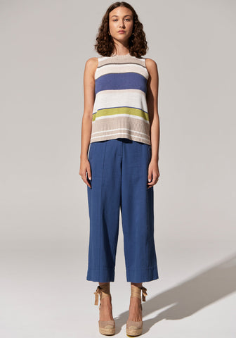 Estel Stripe Knit Tank - Blue