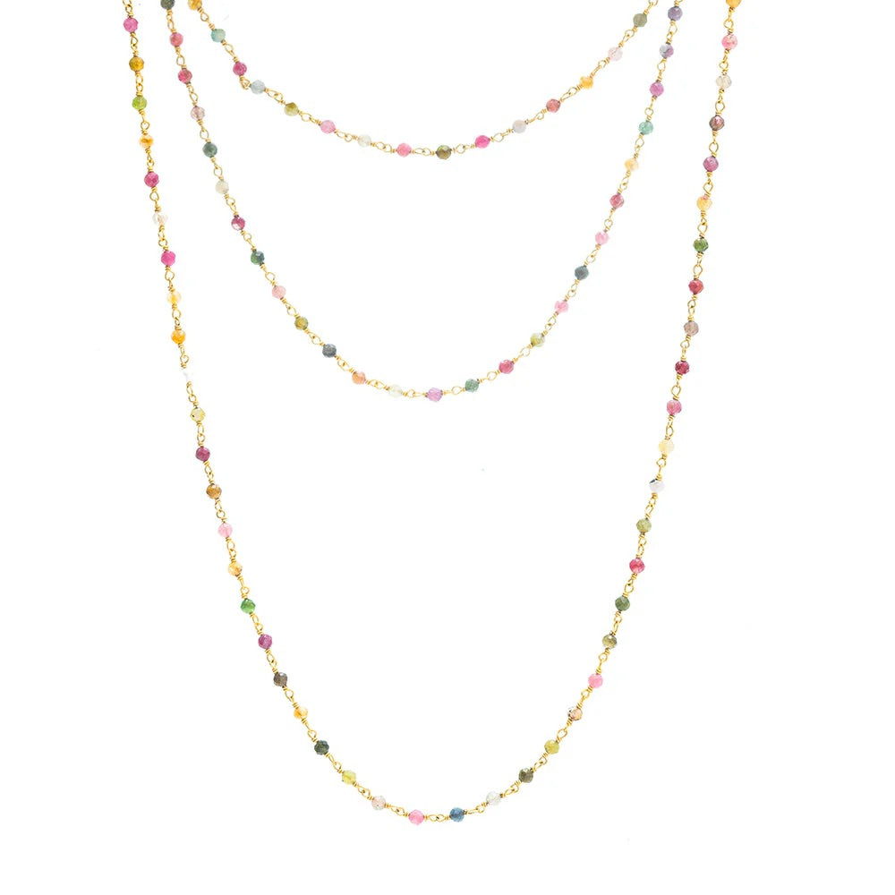 Multi Tourmaline link necklace