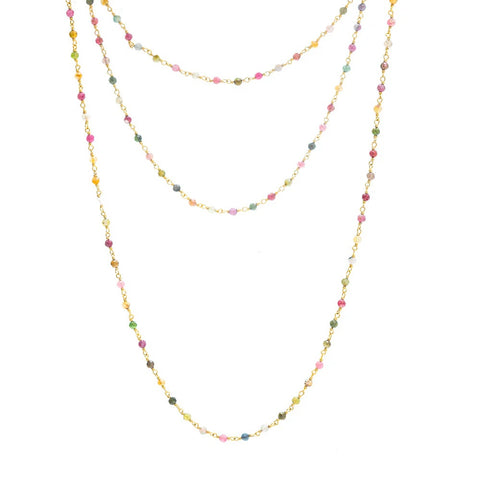 Multi Tourmaline link necklace