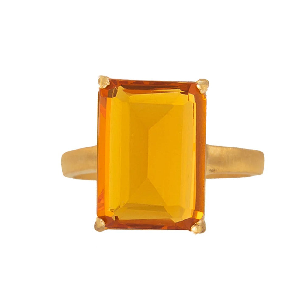 Citrine glass ring