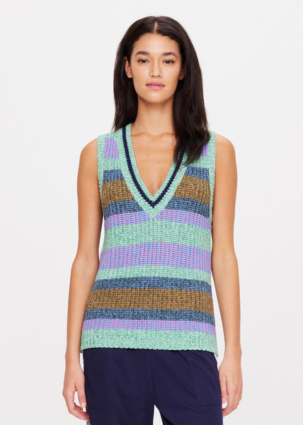 Nikko Knit Vest in Stripe