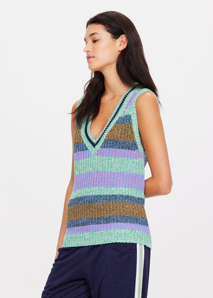 Nikko Knit Vest in Stripe