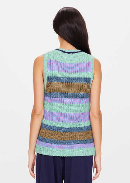 Nikko Knit Vest in Stripe