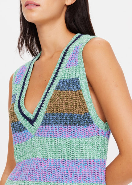 Nikko Knit Vest in Stripe